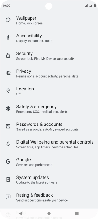 Press Passwords & accounts. Press Passwords & accounts.