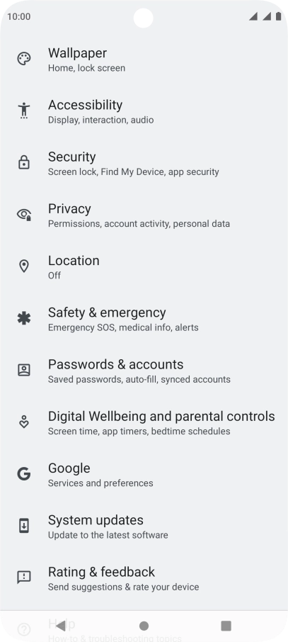 Press Passwords & accounts. Press Passwords & accounts.