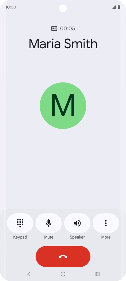 Press the end call icon. Press the end call icon.
