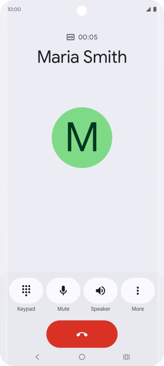 Press the end call icon. Press the end call icon.