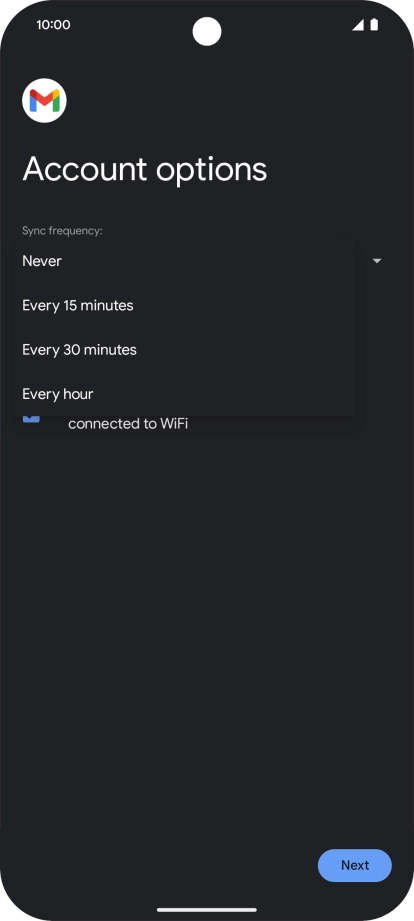 Press the required setting. Press the required setting.