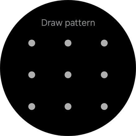 Slide your finger across the screen to connect at least four points and follow the instructions on the screen to create a pattern as lock code. Slide your finger across the screen to connect at least four points and follow the instructions on the screen to create a pattern as lock code.