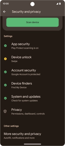 Press Device unlock. Press Device unlock.