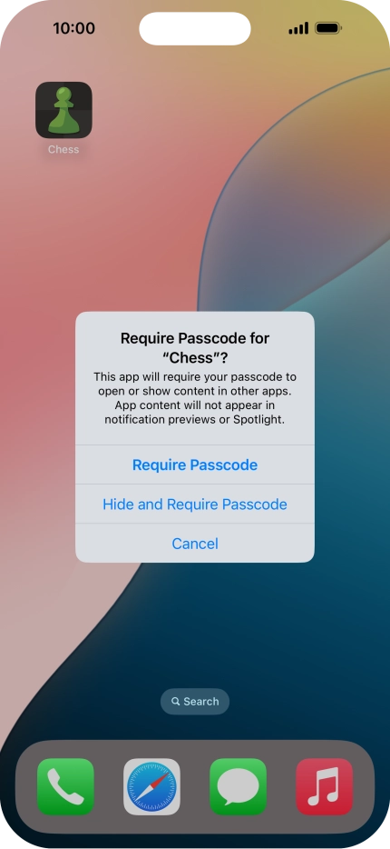 Press Require Passcode. Press Require Passcode.