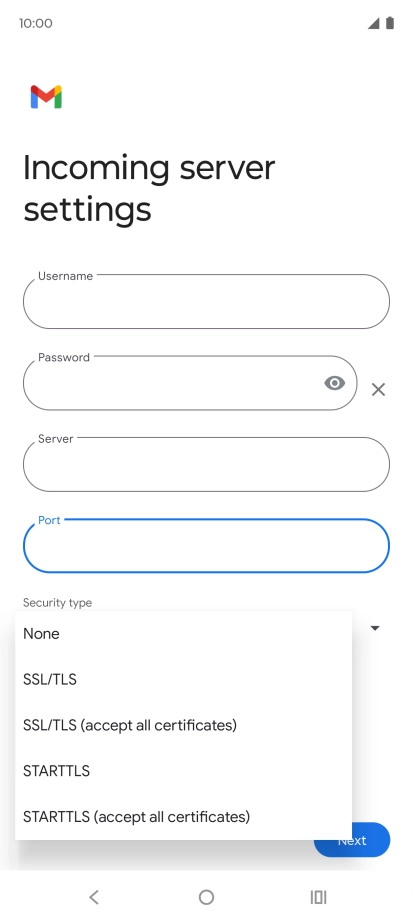 Press SSL/TLS.