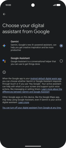 Press the required voice control assistant. Press the required voice control assistant.