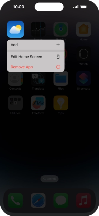 Press Remove App.