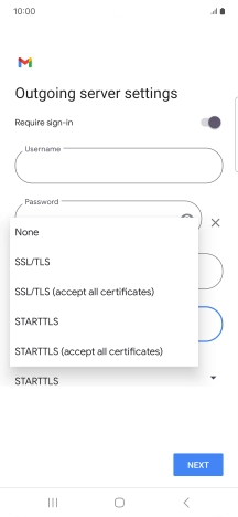 Press SSL/TLS. Press SSL/TLS.