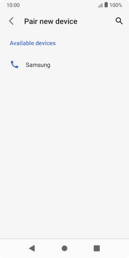 Press the required Bluetooth device and follow the instructions on the screen to pair the device with your phone.