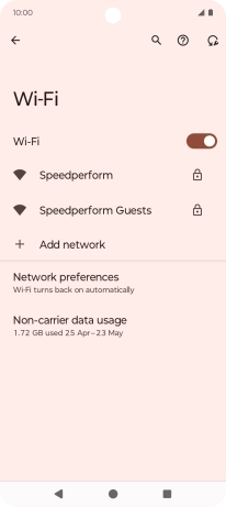 Press the required Wi-Fi network. Press the required Wi-Fi network.