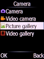 To select a picture, select Picture gallery and press the Left selection key. To select a picture, select Picture gallery and press the Left selection key.