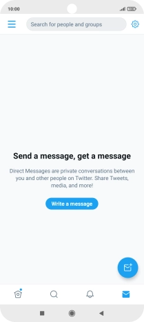 Press the new message icon. Press the new message icon.