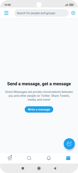 Press the new message icon. Press the new message icon.