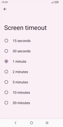 Press the required setting. Press the required setting.