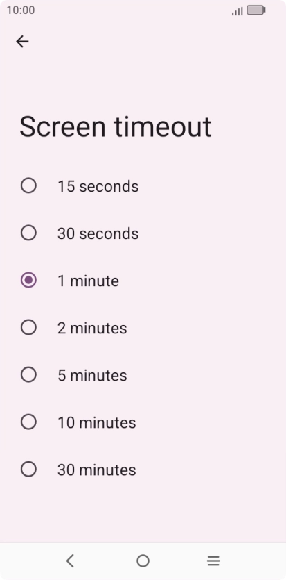 Press the required setting. Press the required setting.