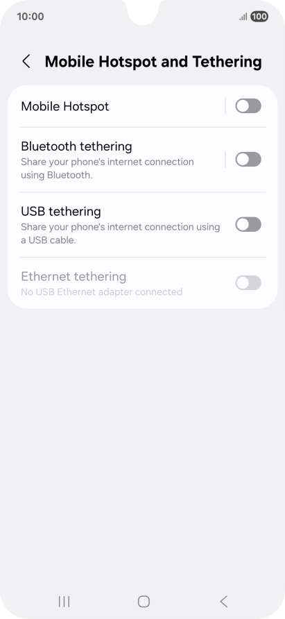 Press Mobile Hotspot. Press Mobile Hotspot.