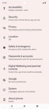 Press Passwords & accounts. Press Passwords & accounts.