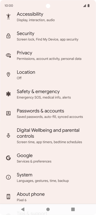 Press Passwords & accounts. Press Passwords & accounts.