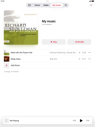 Go to the required category or playlist and press the required audio file.