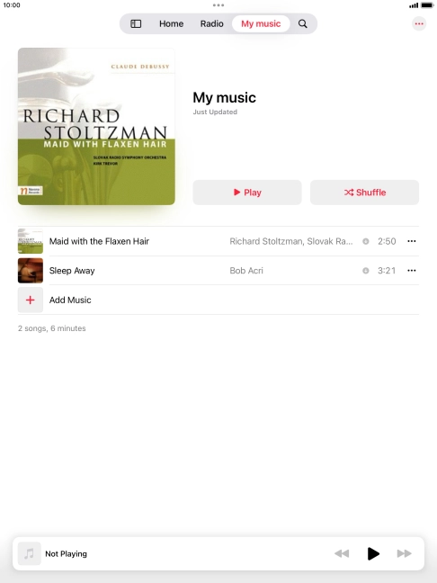 Go to the required category or playlist and press the required audio file.