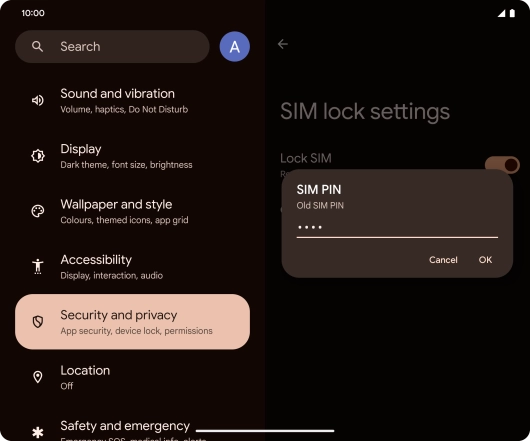 Key in your current PIN and press OK.