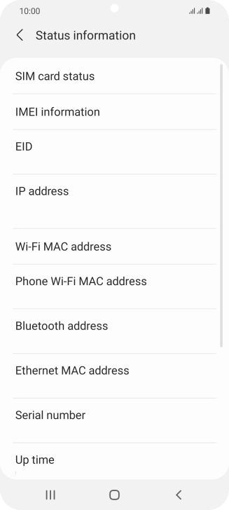 Your phone's EID number is displayed below EID.