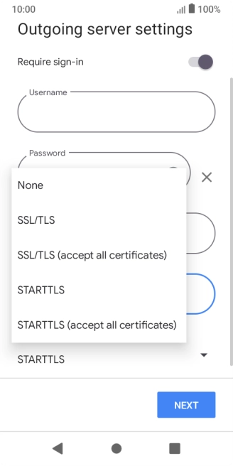 Press SSL/TLS.