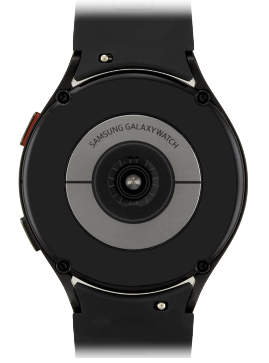 Place the back of your smartwatch on the magnetic charger allowing it to click into place.