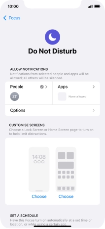 Press People and follow the instructions on the screen to select which contacts you would like to receive calls and notifications from when Do Not Disturb is turned on. Press People and follow the instructions on the screen to select which contacts you would like to receive calls and notifications from when Do Not Disturb is turned on.