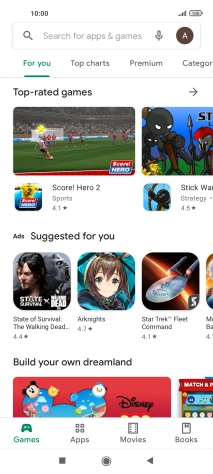 Press the search field.