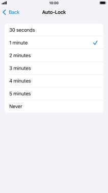 Press the required setting.