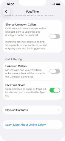 Press Blocked Contacts.