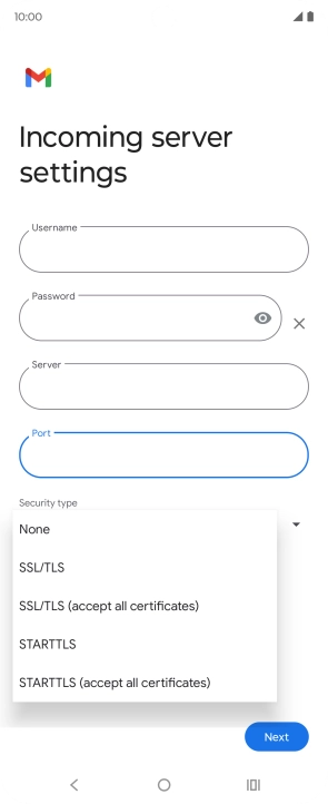 Press SSL/TLS.