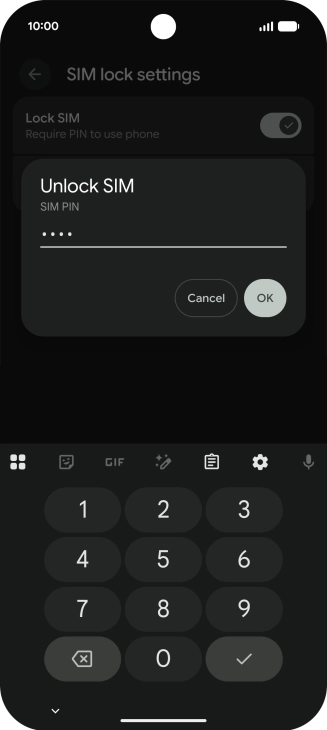 Key in your PIN and press OK.