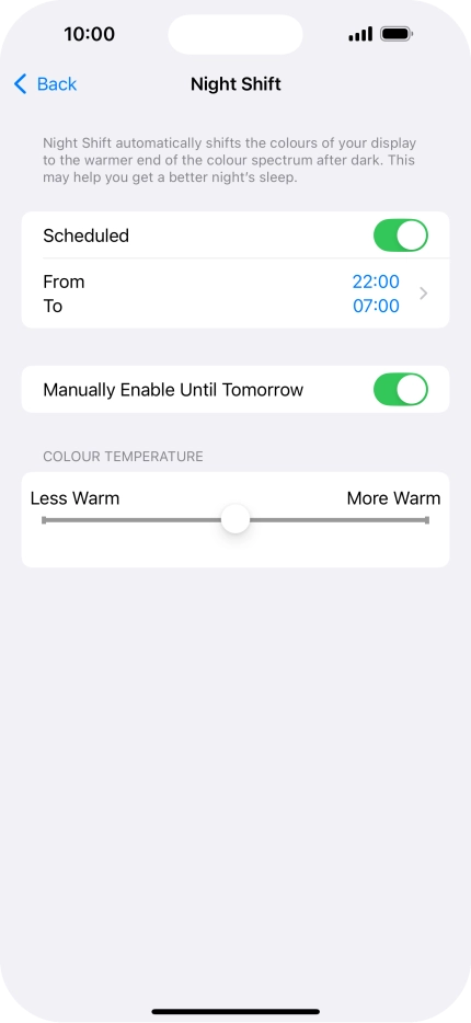 Press and drag the indicator below 