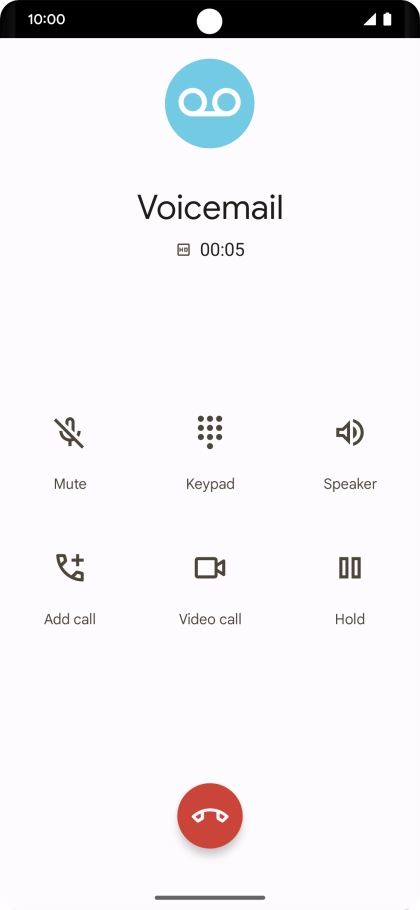 Press the end call icon. Press the end call icon.