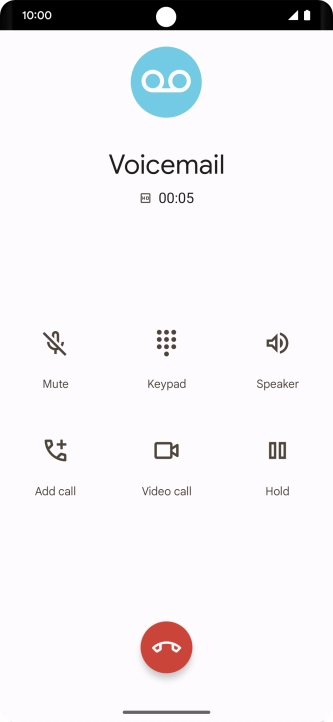 Press the end call icon. Press the end call icon.