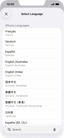 Press the required language.