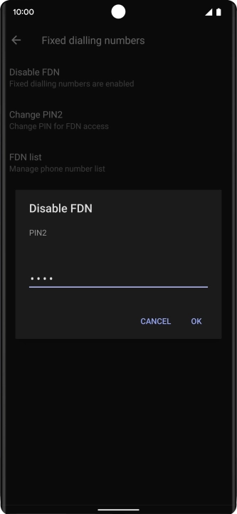 Key in your PIN2 and press OK. The default PIN2 is 1111. Key in your PIN2 and press OK. The default PIN2 is 1111.