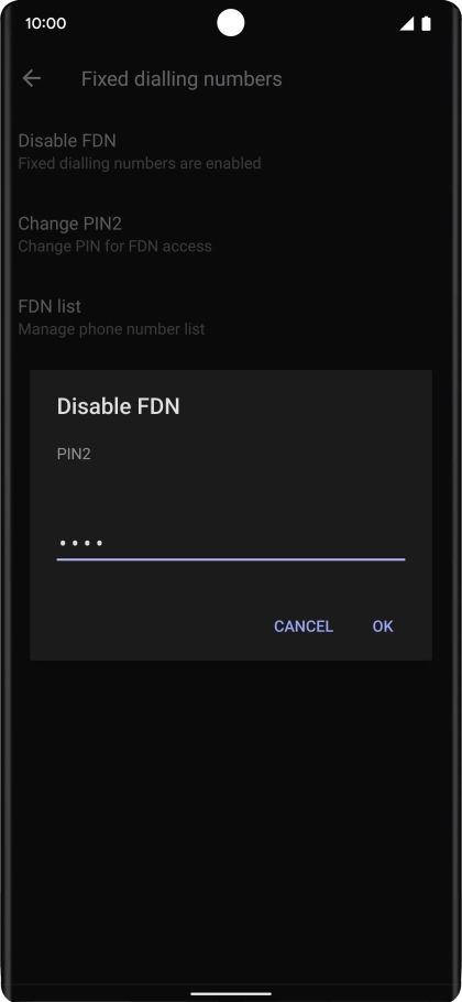 Key in your PIN2 and press OK. The default PIN2 is 1111. Key in your PIN2 and press OK. The default PIN2 is 1111.