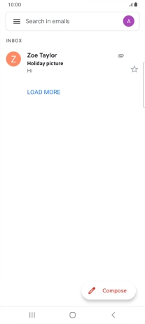 Press the email account icon. Press the email account icon.