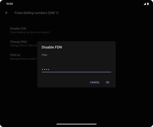 Key in your PIN2 and press OK. The default PIN2 is 1111.