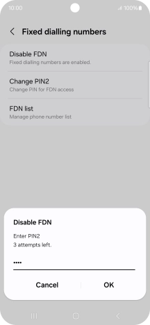 Key in your PIN2 and press OK. The default PIN2 is 1111. Key in your PIN2 and press OK. The default PIN2 is 1111.