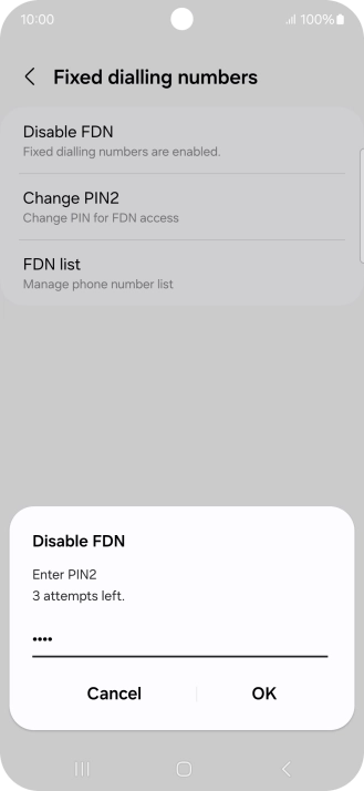 Key in your PIN2 and press OK. The default PIN2 is 1111. Key in your PIN2 and press OK. The default PIN2 is 1111.