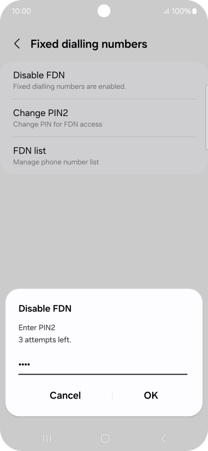 Key in your PIN2 and press OK. The default PIN2 is 1111. Key in your PIN2 and press OK. The default PIN2 is 1111.
