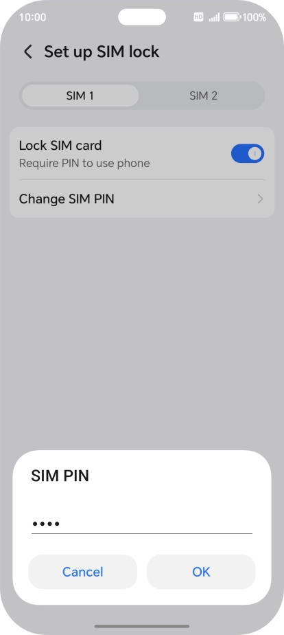 Key in a new four-digit PIN and press OK.