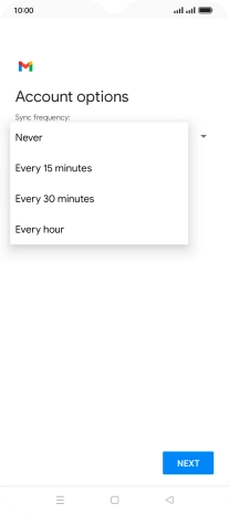 Press the required setting.
