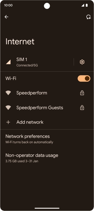 Press the required Wi-Fi network. Press the required Wi-Fi network.