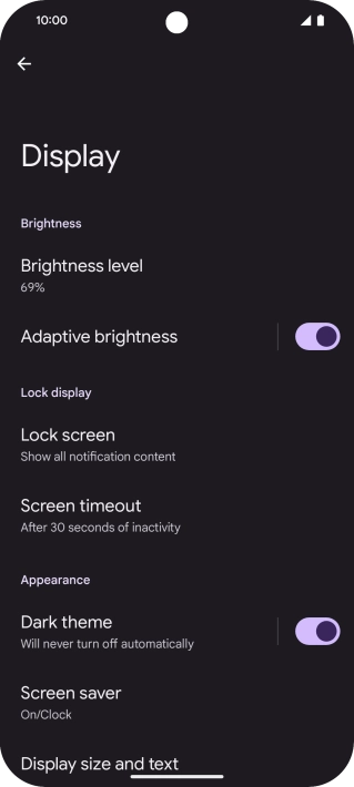 Press the indicator next to 