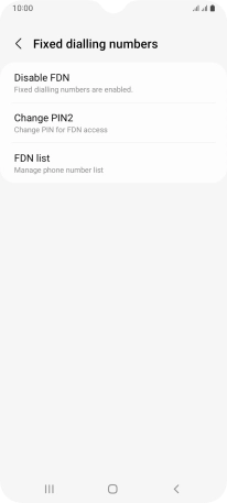 Press Disable FDN.
